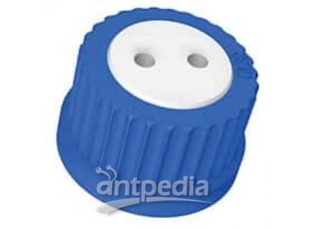 Diba Omnifit® T-Series Solvent Bottle Cap, GL45, 4 Luer ports without valve, blue; 1/ea