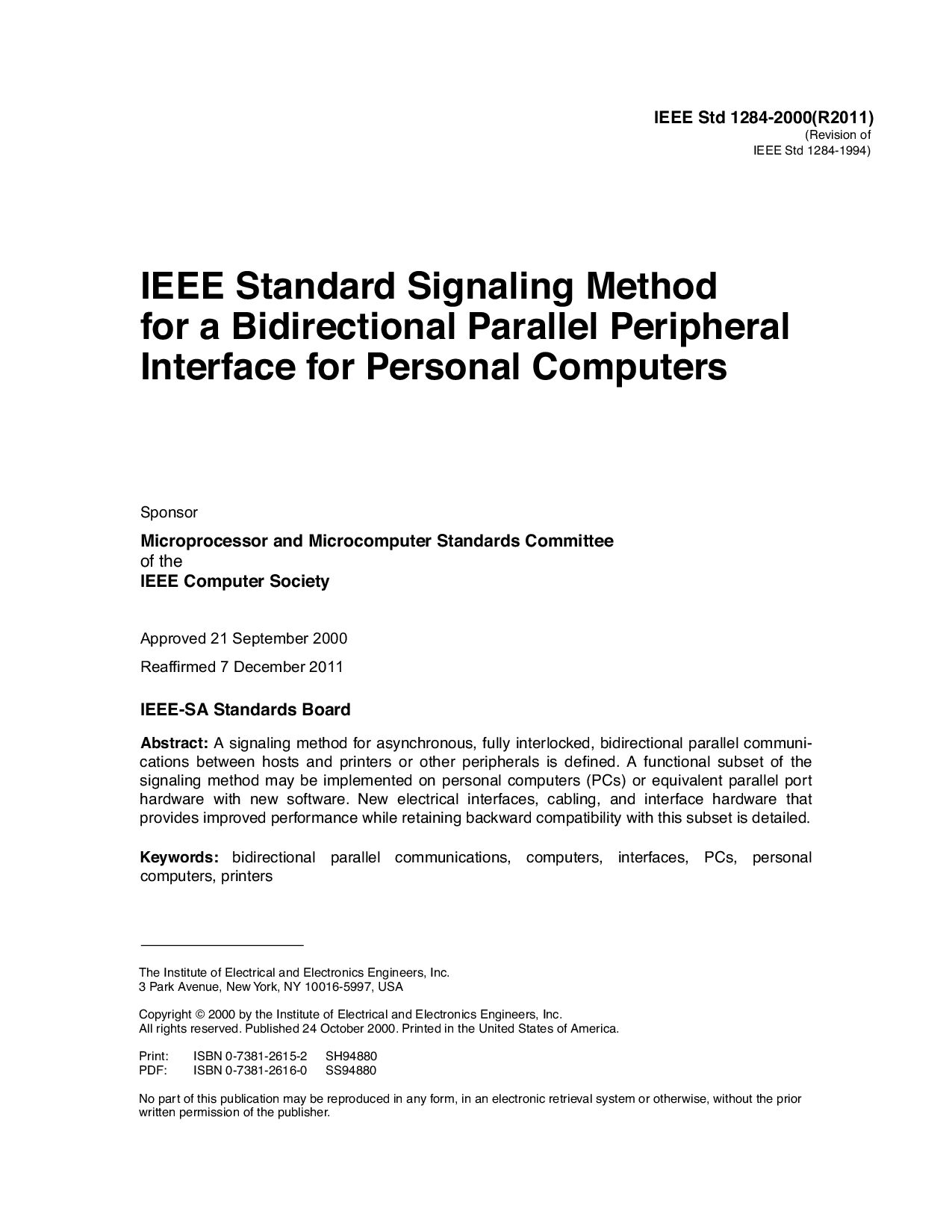 IEEE 1284-2000封面图