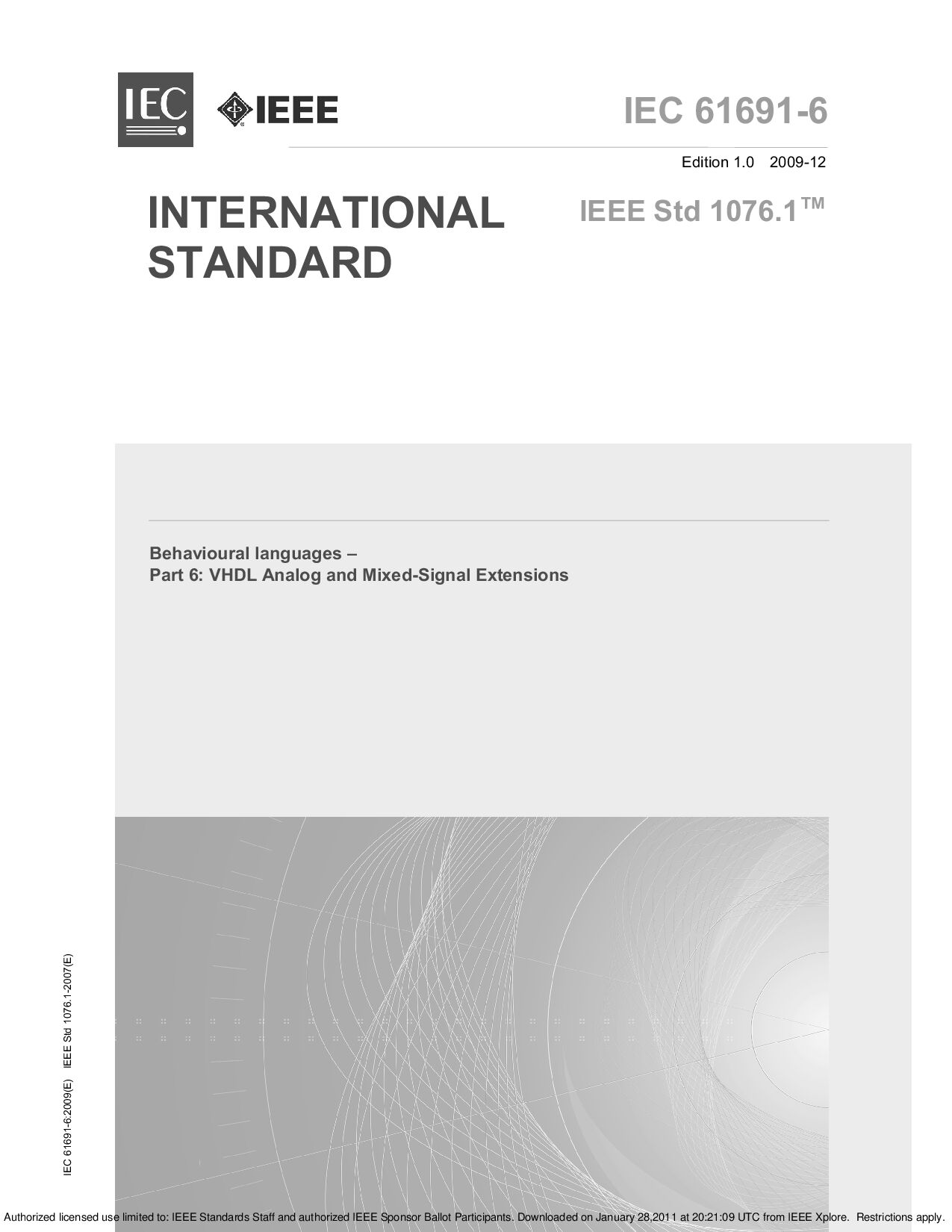 IEEE 1076.1-2007封面图