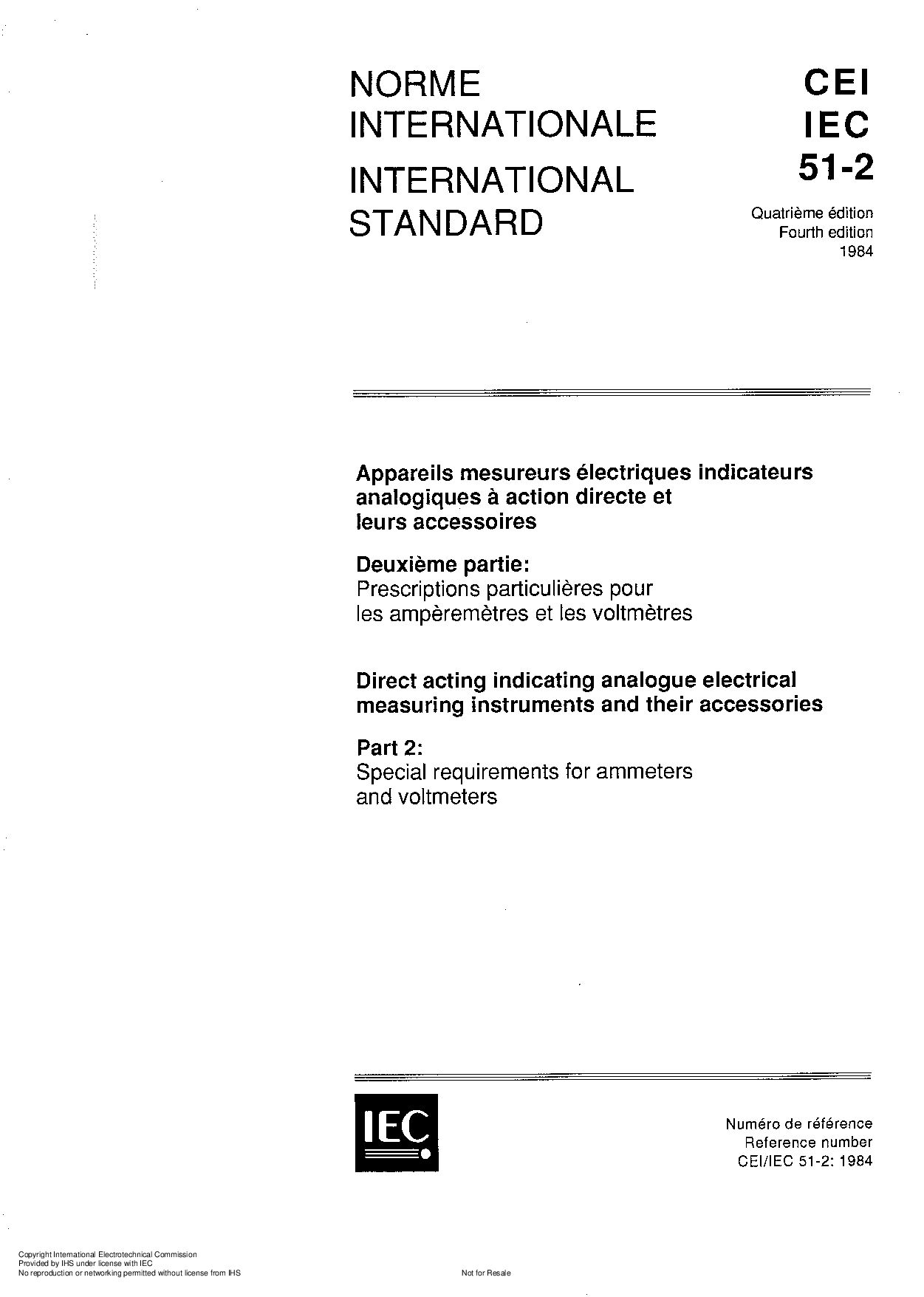 IEC 60051-2:1984封面图