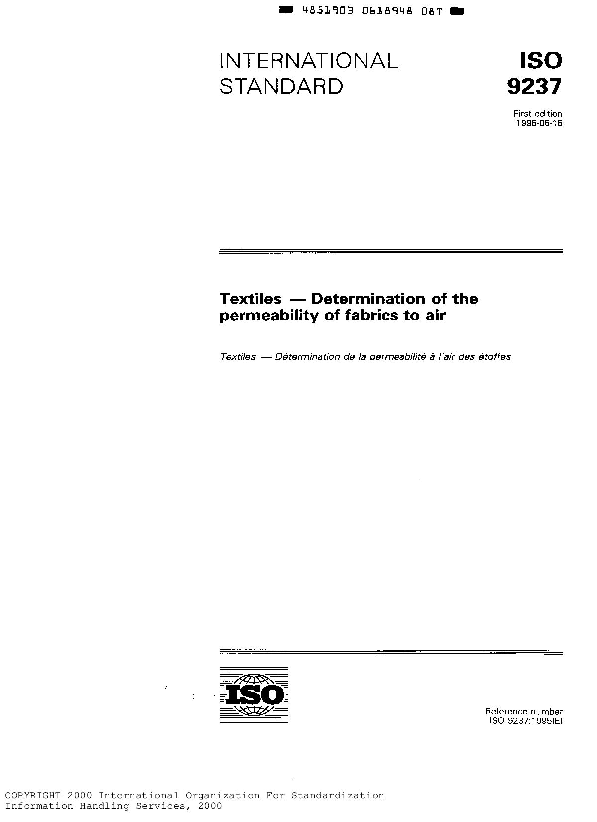ISO 9237:1995封面图