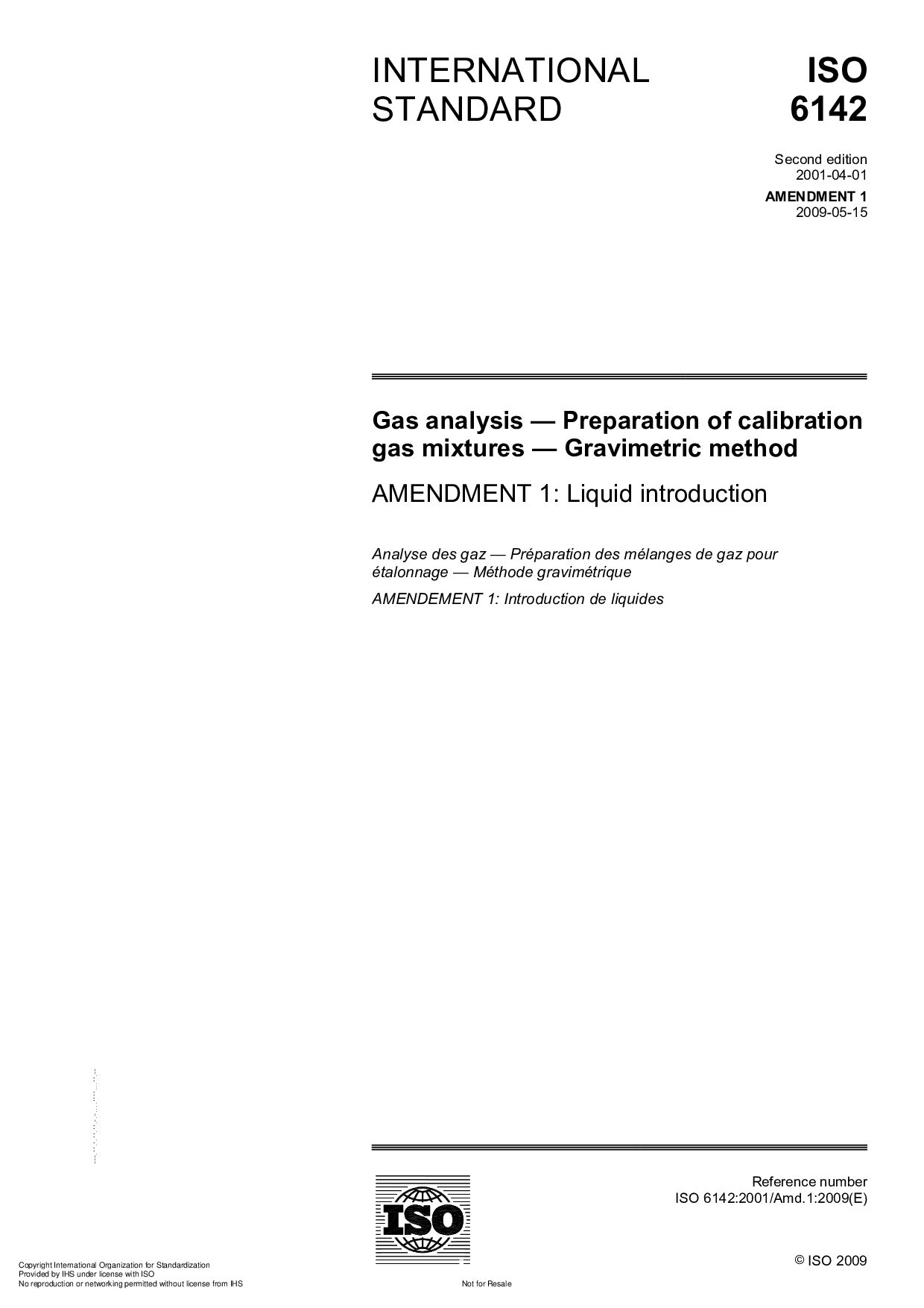 ISO 6142:2001/Amd 1:2009封面图
