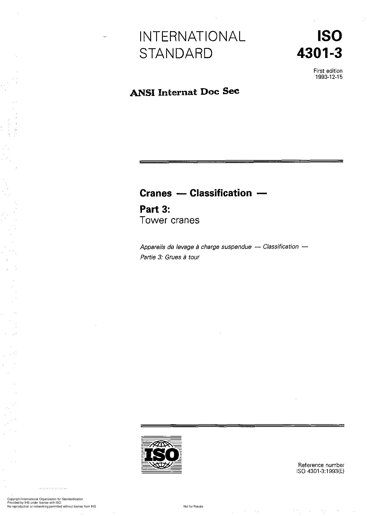 ISO 4301-3:1993封面图