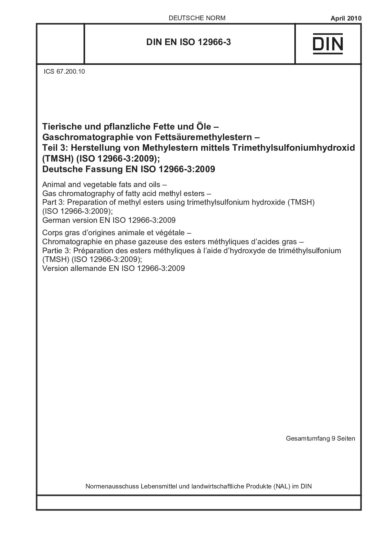 DIN EN ISO 12966-3:2010封面图