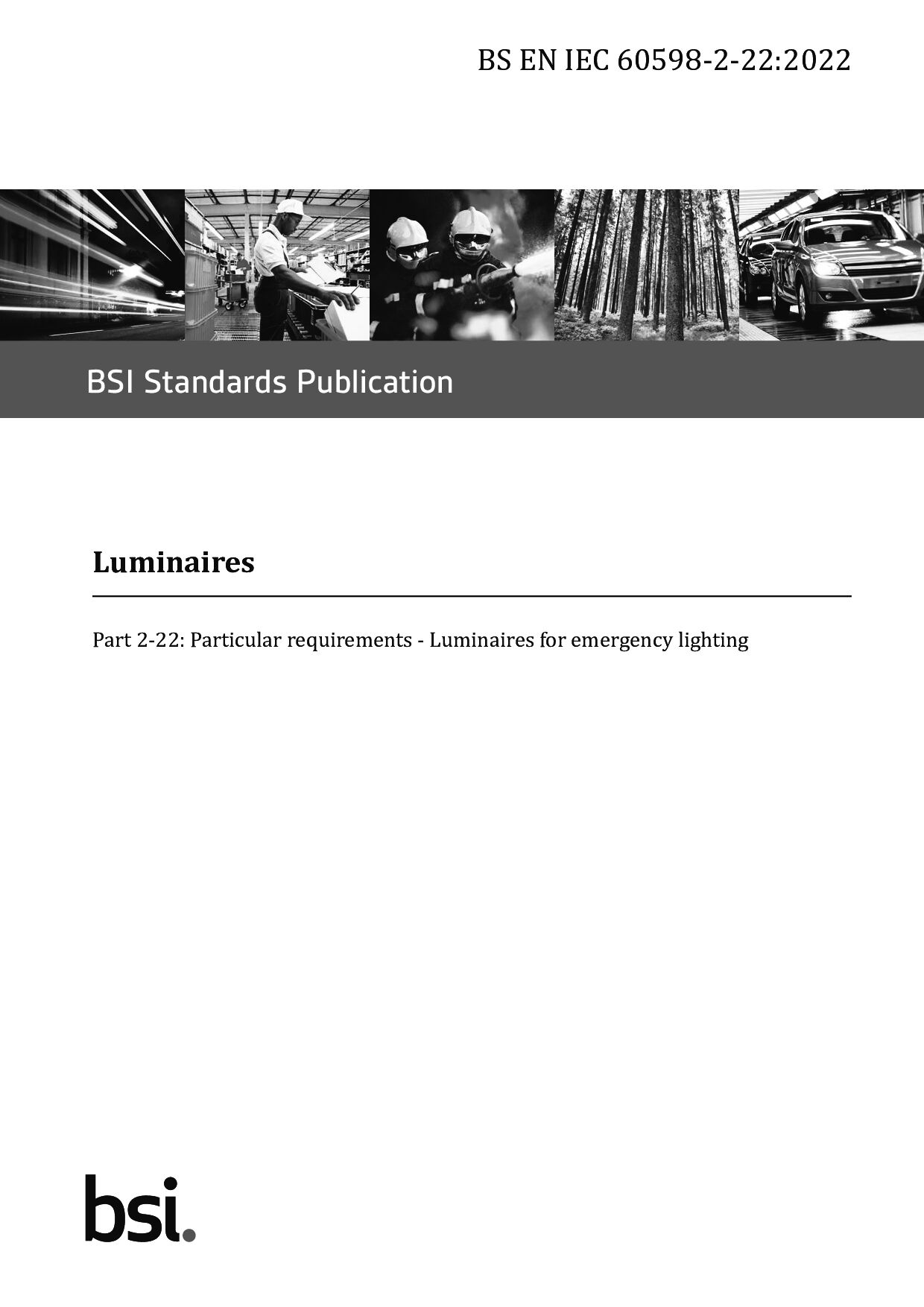 BS EN IEC 60598-2-22:2022封面图