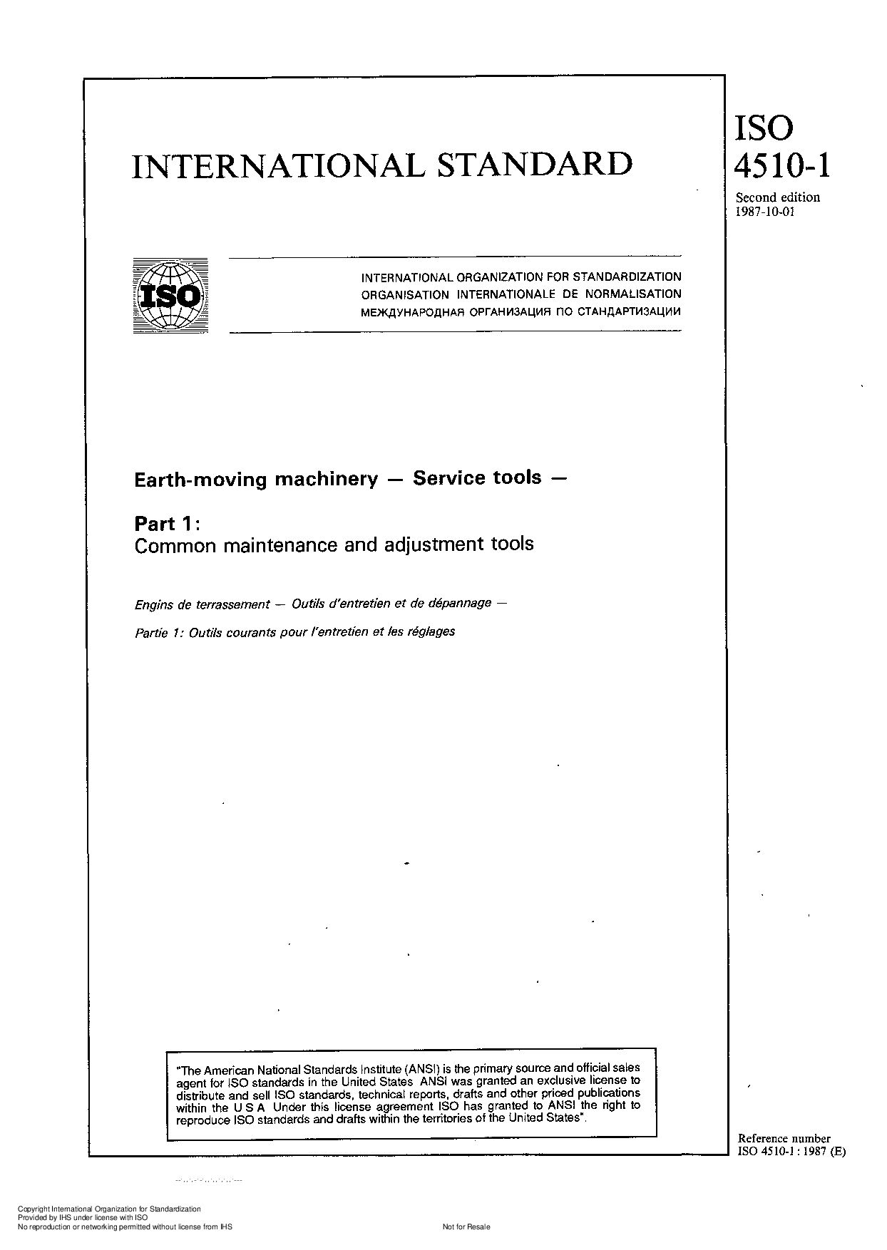 ISO 4510-1:1987封面图