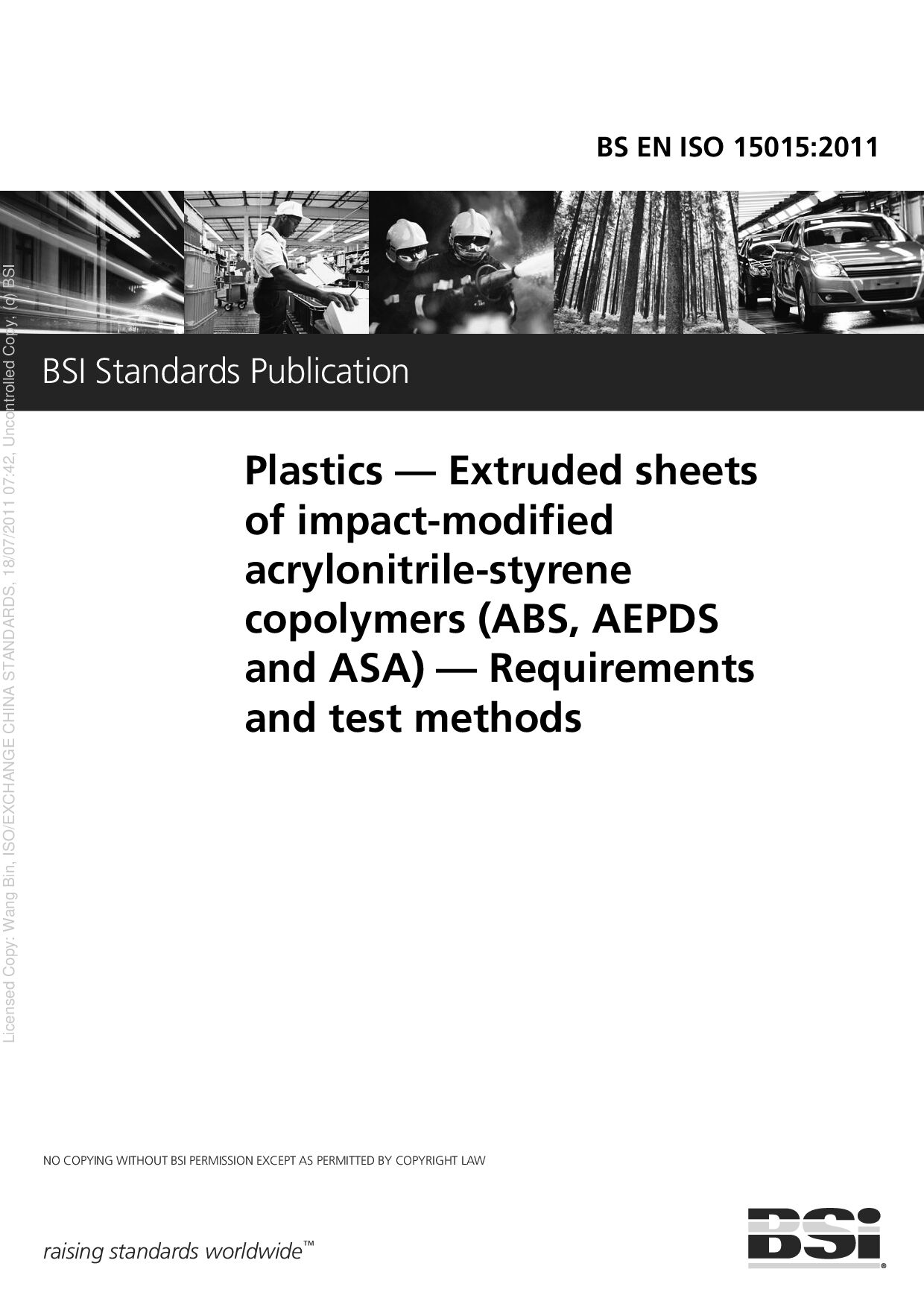 BS EN ISO 15015:2011
