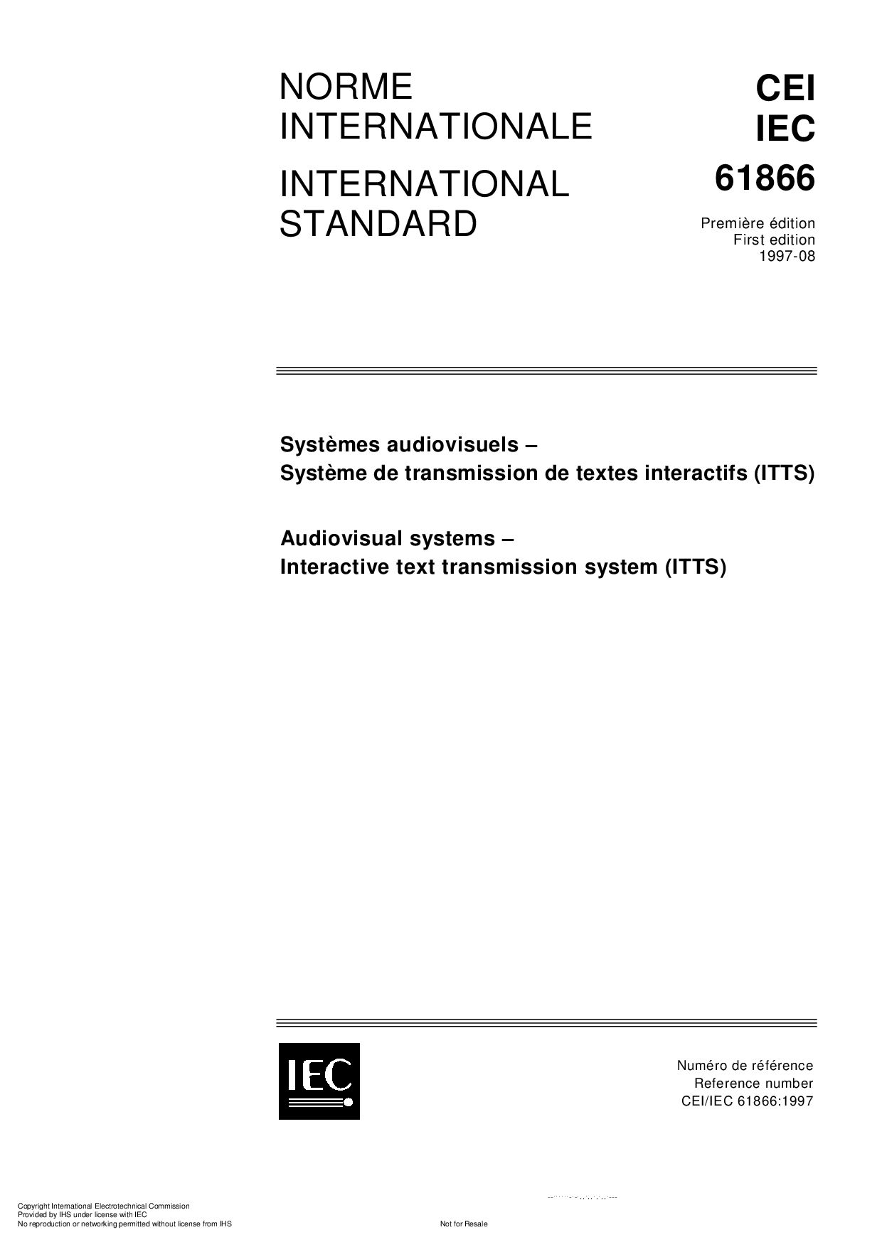 IEC 61866:1997封面图