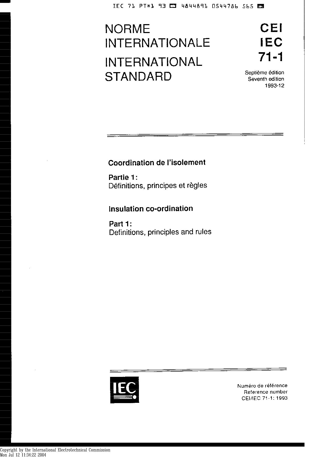 IEC 60071-1:1993封面图