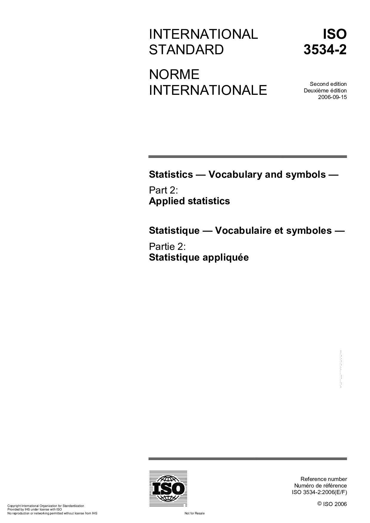 ISO 3534-2:2006封面图