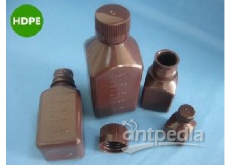 50ml螺纹口盖棕色小口塑料方瓶（HDPE材质）