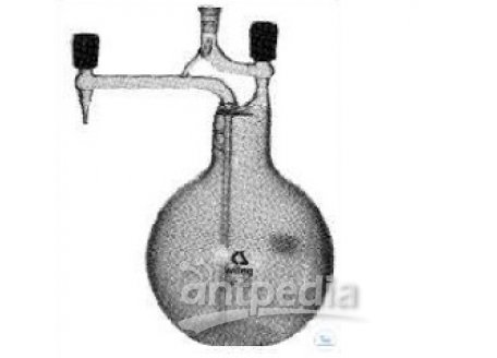 SOLVENT-COLLECTING FLASKS, ACC. TO  DR. STORCH, 2000 ML, FLAT BOTTOM, WITH 2  HIGH VACUUM VALVE STOP