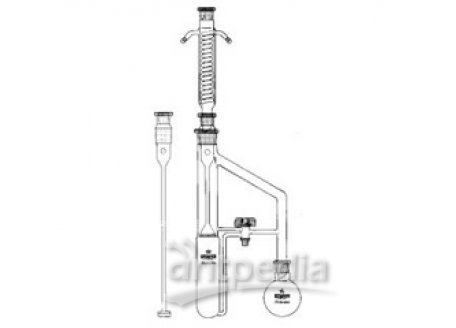 EXTRACTION APPARATUS 250 ML,  LIQUID-LI./ST-COMP. ST.-COCK,  EXTRACTOR SOC. ST 45/40, INSET  CONE ST