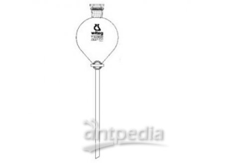 SEPARATORY FUNNELS, 500 ML, GLOBE SHAPED,  SOLID ST-STOPCOCK PLUGS, PE-STOPPERS,  ST 29/32, BORE 2,5