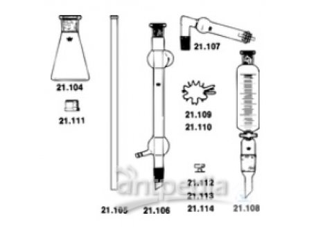 DROPPING FUNNEL, CYLINDRICAL,  GRAD., 100 ML, ST 29/32 -  ST 19/26