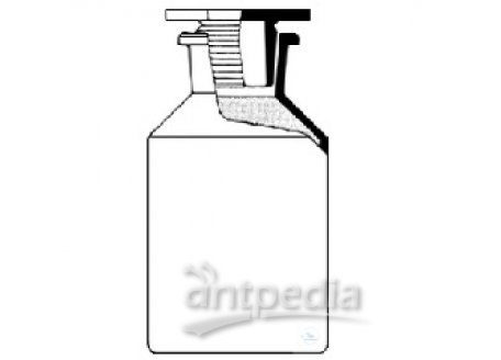 BOTTLES, CONICAL SHOULDER, 2000 ML, ST 60/46,  SODA-GLASS, WIDE MOUTH, ST-GLASS STOPPER,  PLASTIC CO