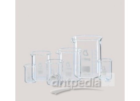 低型烧杯组合套装，透明，3.3玻璃，含2×50mL，2×100mL，2×150mL，4×250mL