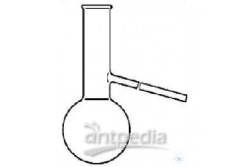 DISTILLING-FLASKS, DURAN, WITH SIDE ARM,  LENGTH 200/8 MM, 100 ML, FLASK ? 63 MM,  HEIGHT 150 MM, NE