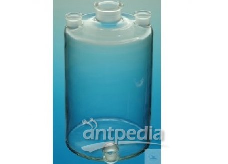 WOULFF BOTTLES WITH 3  ST-NECKS AND TUBUS,  MADE OF BORO-SILICATE  GLASS, 10000 ML,  H. 345 MM, O.D.