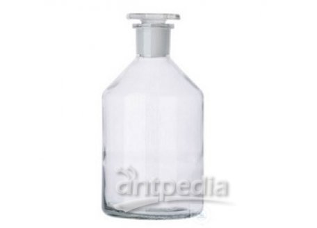 BOTTLES, CONICAL SHOULDER, NARROW MOUTH,  CLEAR SODA GLASS, GLASS STOPPERS, ST 19/26, 250 ML