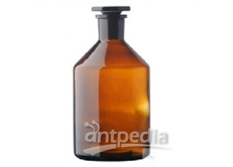BOTTLES, CONICAL SHOULDER, NARROW MOUTH, 50 ML,  SODA-GLASS, W. ST-STOPPER MADE OF AMBER GLASS