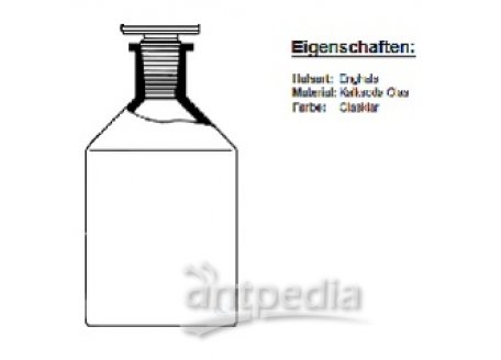 透明试剂瓶，钠钙玻璃，500ml，24/29，PE塞