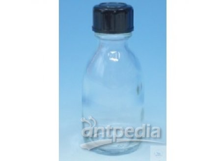 BOTTLES NARROW NECK, 50 ML, CLEAR GLASS,  WITH SCREW CAP