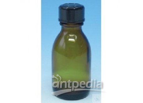 BOTTLES, NARROW NECK, WITH DIN-SCREW THREAD,   WITH SCREW CAP, 200 ML, AMBER GLASS