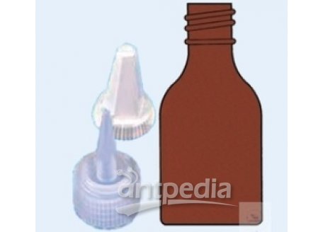 DROPPING BOTTLES, WITH DROPPER AND TEAT,  WITH SCREW THREAD GL 18, AMBER GLASS, 75 ML