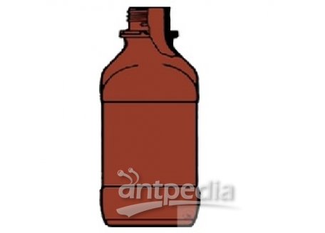 SQUARE BOTTLE, NARROW MOUTH,  SYNTHETIC COATED, GL 32, WITH POURING  RING AND DUSTPROOF CAP PP, CAPA