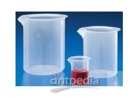 GRIFFIN BEAKER  25 ML, TRANSPARENT GRADUATED,  PP.WITH SPOUT, RAISED, PACK OF 20 PCS