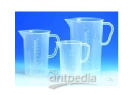 MEASURING BEAKERS, PP, WITH HANDLE AND SPOUT,  GRADUATED, 1000:10 ML, H 170 MM, ? 116 MM