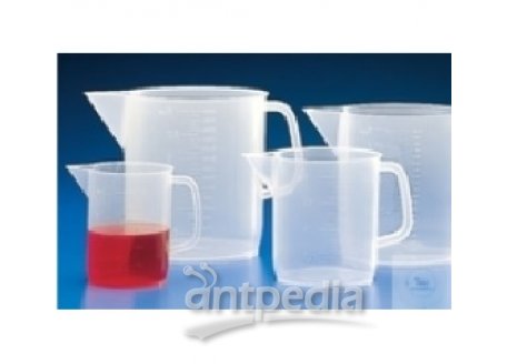 MEASURING BEAKERS, WITH HANDLE AND SPOUT  RAISED GRADUATED,CYLINDRICAL, 2000 ML