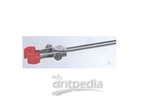 Retort clamp, alloy PVC, length 125 mm,  opening ? 8-30 mm, with round jaws, plastic-coated