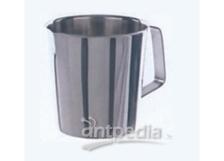 Measuring jug. 1000 ml, Height 120 mm, ?- 135 mm,  graduated, conical shape, with handle,  made of stainless steel,