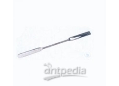 Double spatula, length 150 mm, spatula blade 45 x 9 mm,  made of stainless steel
