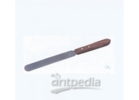 Spatula pharmacy with flexible blade, 130 x 20 mm,  length 230 mm, stainless steel with wooden handle
