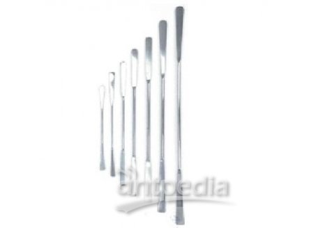 SPATULA, DOUBLE, CHATTAWAY,  MADE OF STAINLESS STEEL,  BENT, LENGTH 150 MM,  SPATUAL 7 X 40 MM