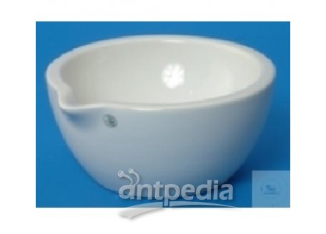 Mortar 700 ml, ? 150 mm, height 70 mm,  with spout, glazed, Porcelain