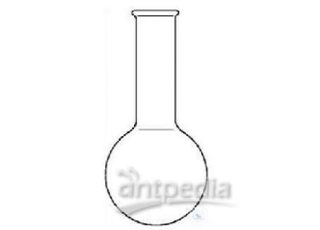 FLASKS, ROUND BOTTOM,  LONG-NECK, MADE OF 0UARTZ-SILICA,  WITH BEADED RIM, DIN 12345, 50 ML  51 X 12