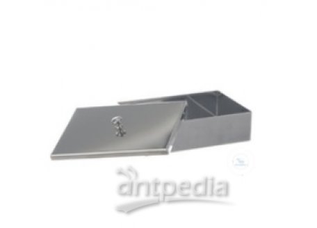 INSTRUMENT TRAYS,  MADE OF 18/8 STAINLESS STEEL,  WITH OVERLAPPING KNOBCOVER,  TARN 260 X 150 X 50 M