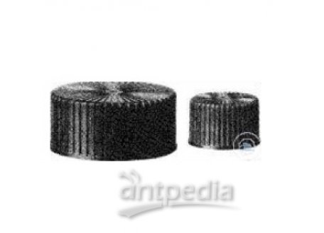 SCREW CAPS, CLOSED,   WITH SEALING DISC PTFE/BUTYL-RUBBER,   MADE FROM BLACK PP, CAP SIZE N-20
