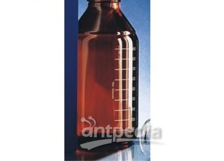 LABORATORY BOTTLES, BOROSILICATE GLASS, 250 ML,  AMBER STAINED, WITHOUT CAP AND POURING RING GL 45