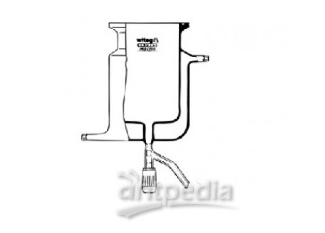 THERMOSTATIC REACTION VESSELS,  NW 60 UNGRADUATED, WITH COOLING  JACKET AND WITHDRAWAL VALVE, 500 ML