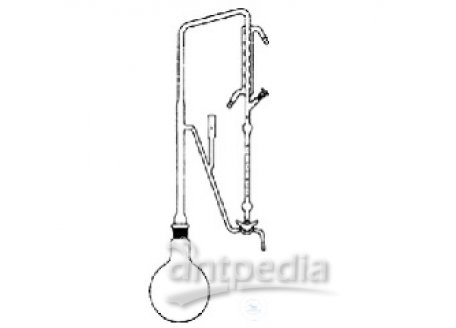 Distillation head with measuring tube 1:0.01ml  and bulb condenser, for the determination of  essential oils, DAB, borosilicate glass