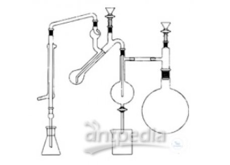 Distilling head, cones ST 29/32, socket ST 14/23,   side tube with GL 18, for Parnas-Wagner apparatus