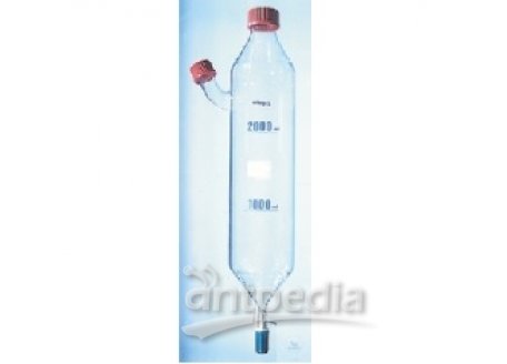 EXTRACTION FUNNELS F. SHAKERS  2000 ML, W. FILLER PIPE GL 45  CENTER-NECK GL 45, PTFE-VALVE-  STOPCO