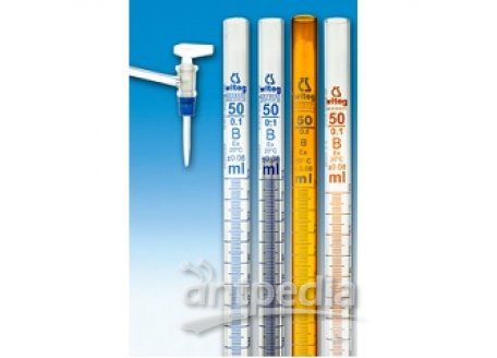 BURETTES,DIN-B,100 ML:0,2  LATERAL STOPC.ST-GLASS-PLUG,  SCHELLB.BLUE LINE