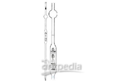 VOLUMETRIC PIPETTES, CLASS DIN-B;  WITHOUT WAITING TIME; ACC. TO DIN 12690,  RED; WITH SECUTITY BULB