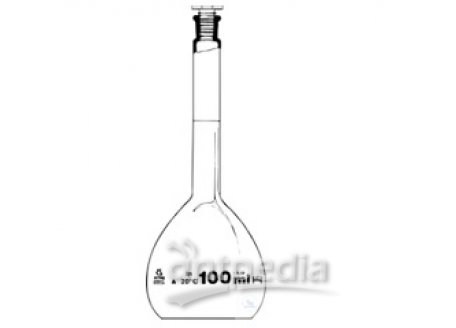 VOLUMETRIC FLASKS, 250 ML,  DIN-A, WITH ST-PE-STOPPERS,  ST 14/23, CONFORMITY CERTIFIED,  WITH SPOUT